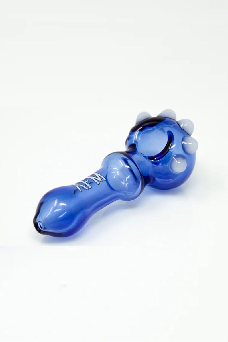 AFM - 4.5&#39;&#39; Spiky Colored Glass Spoon Pipe Blue