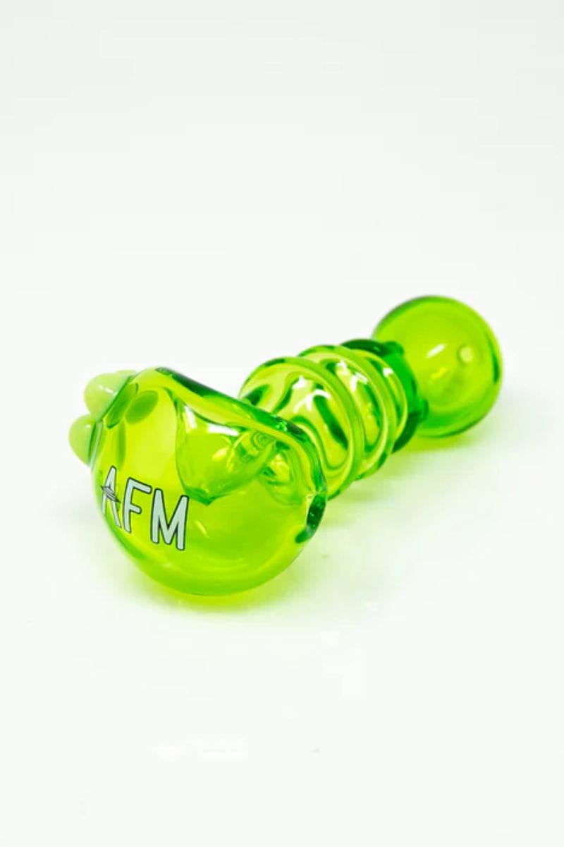 AFM - 4&quot; Three Point Compact Glass Smoking Pipe Lime