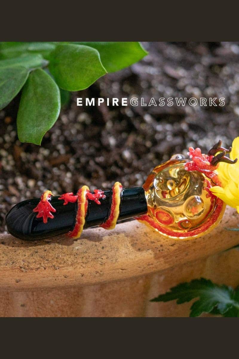 Empire Glassworks - 6&#39;&#39; Dragon Glass Spoon Pipe Red Dragon