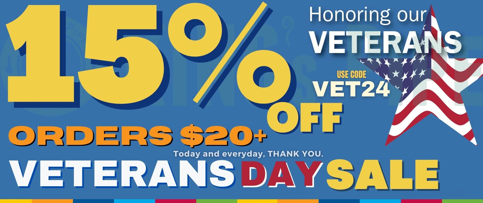 kings pipe online smoke shop  veterans day promo for bongs and vape pens