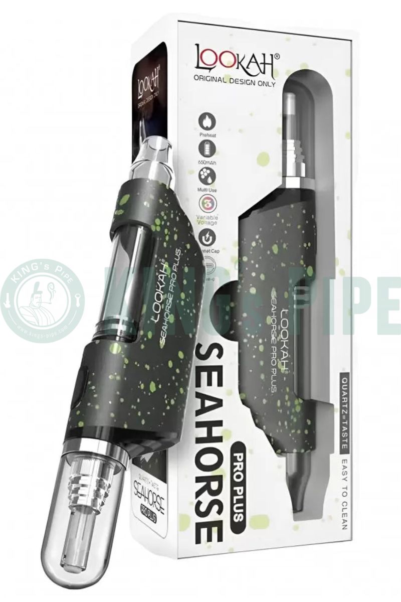 Lookah Seahorse Pro PLUS Electric Nectar Collector Vape Pen Black-Green Spatter