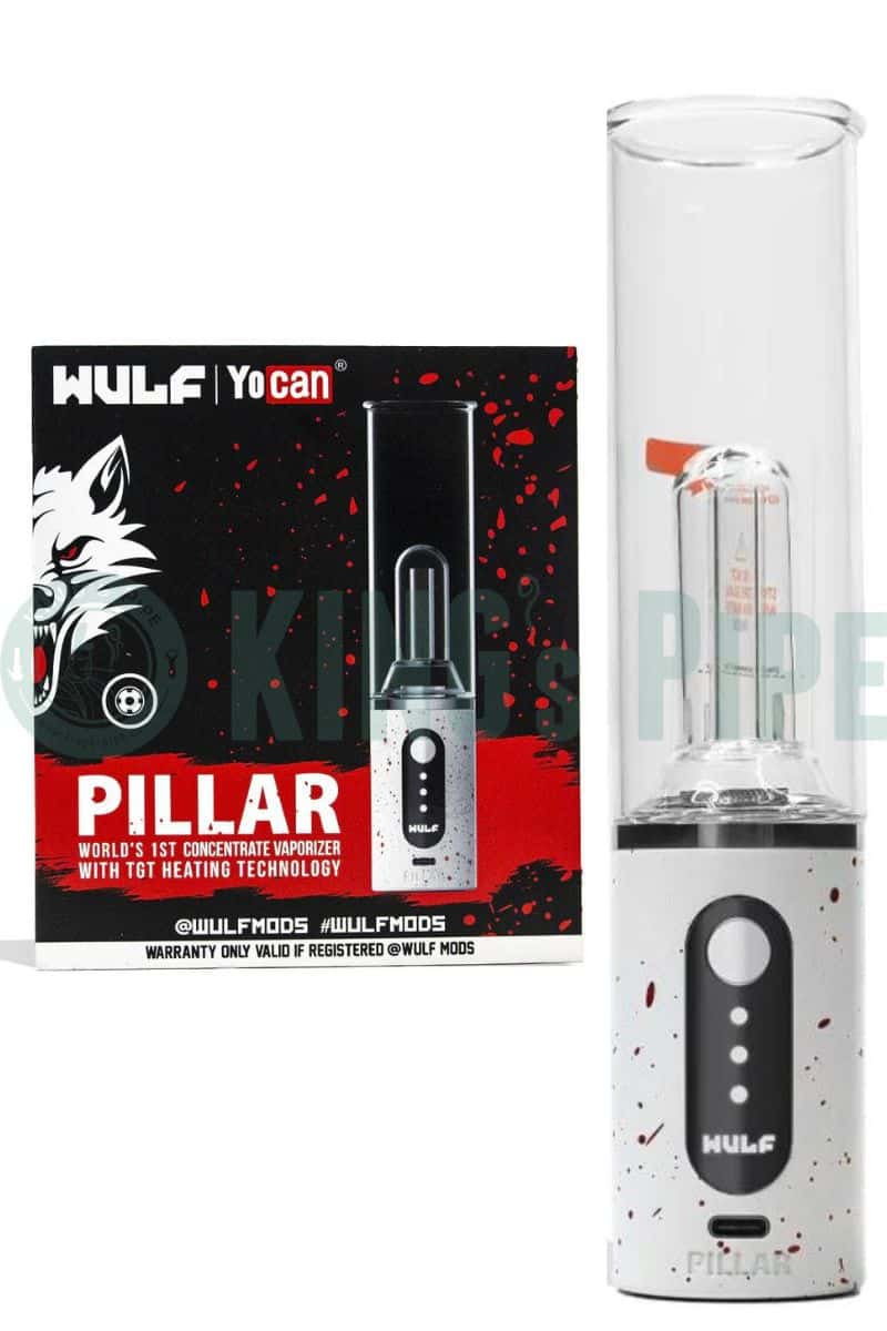 Yocan Pillar Mini Electric Dab Rig White Red Splatter