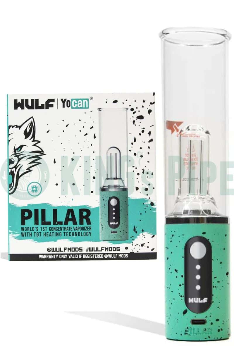 Yocan Pillar Mini Electric Dab Rig Teal Black Splatter