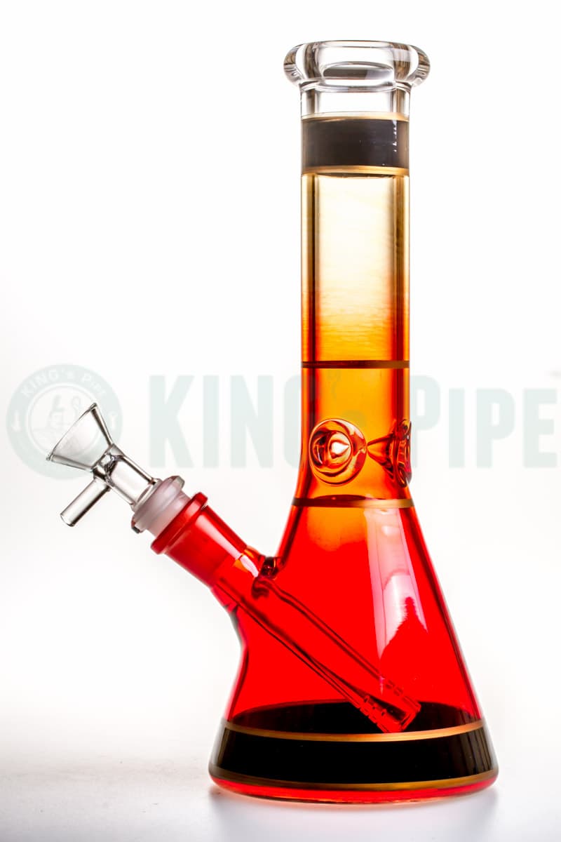 10 inch Cheap Beaker Bong Red Clear