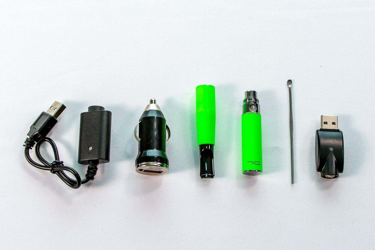 710 Mini Vaporizer Kit + Car Charger - Neon Green