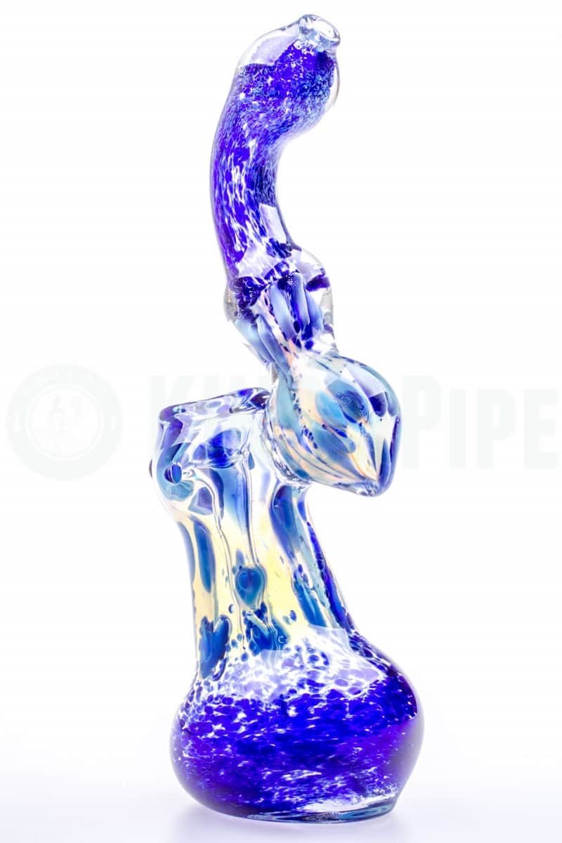 8'' Wavy Blue Fumed Sherlock Bubbler