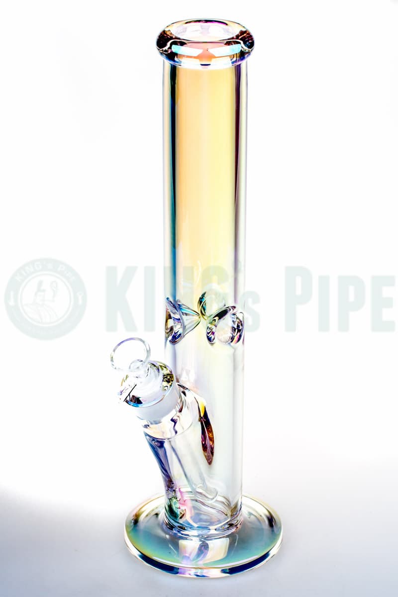 9mm Thick Glass 14 Inch Iridescent Straight Water Bong