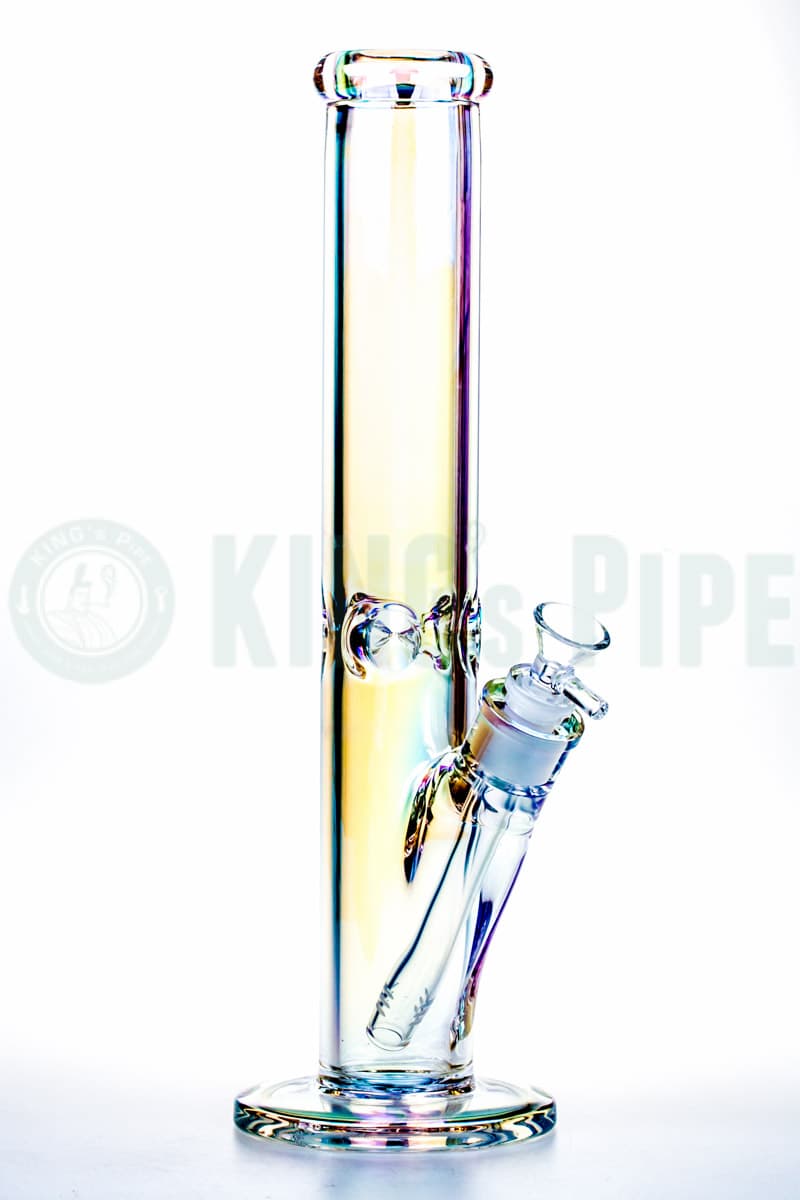 9mm Thick Glass 14 Inch Iridescent Straight Water Bong