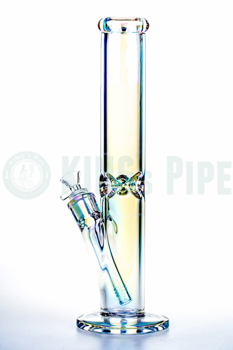 9mm Thick Glass 14 Inch Iridescent Straight Water Bong