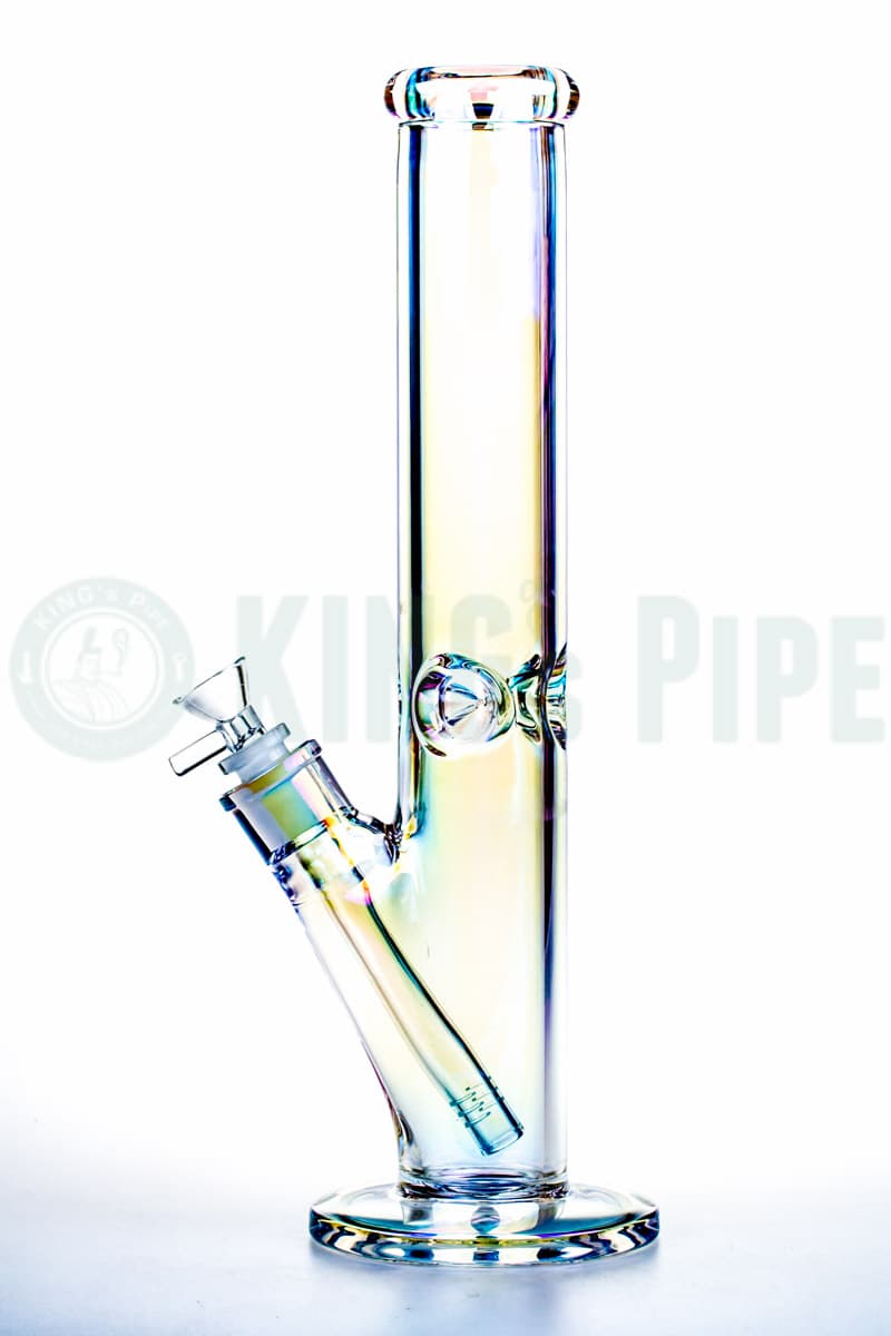 9mm Thick Glass 14 Inch Iridescent Straight Water Bong