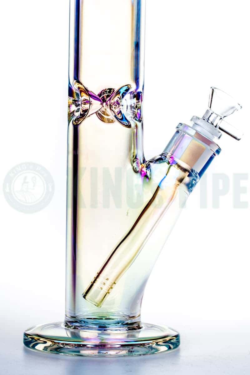 9mm Thick Glass 14 Inch Iridescent Straight Water Bong