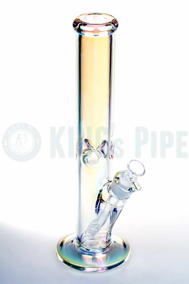 9mm Thick Glass 14 Inch Iridescent Straight Water Bong