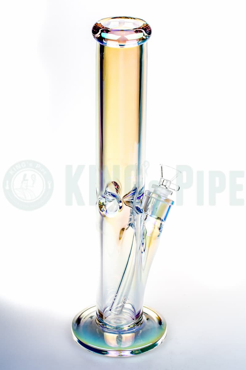 9mm Thick Glass 14 Inch Iridescent Straight Water Bong