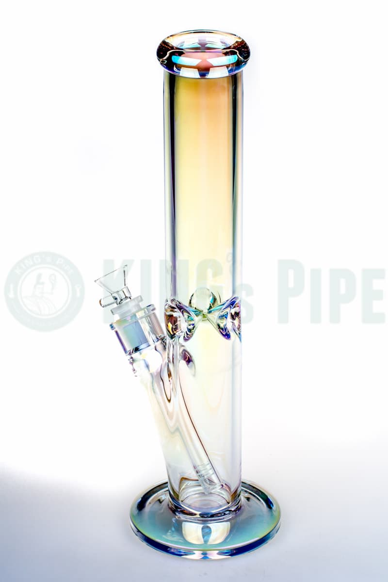 9mm Thick Glass 14 Inch Iridescent Straight Water Bong