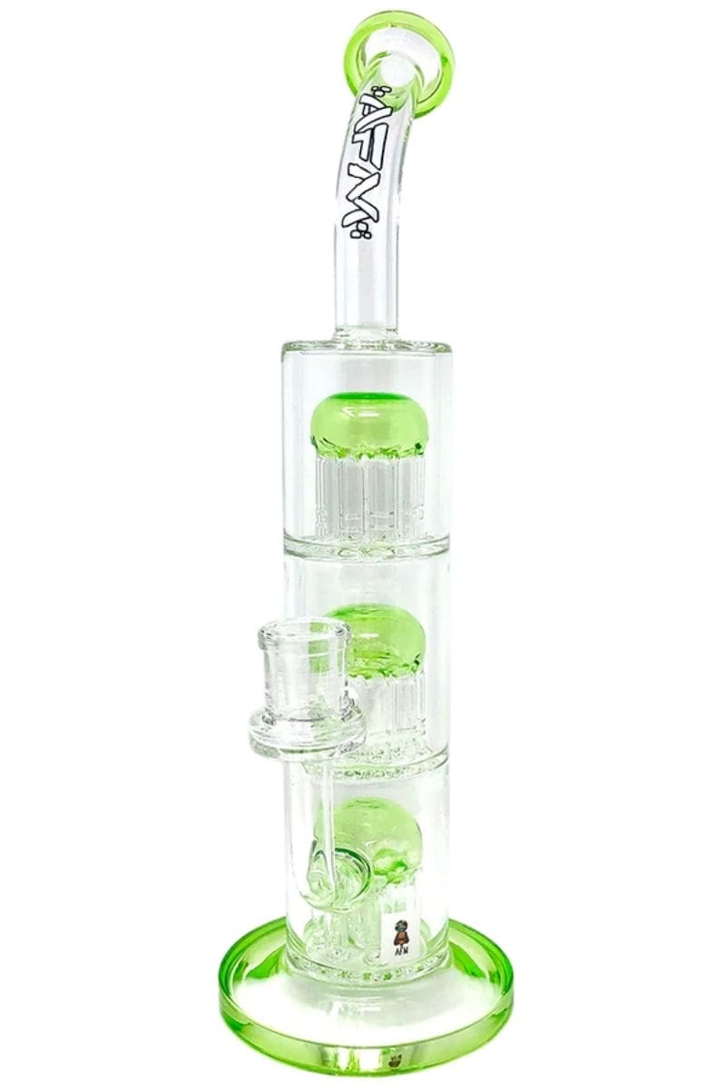 AFM Glass - 11&quot; Triple Tree Perc Dab Rig Lime