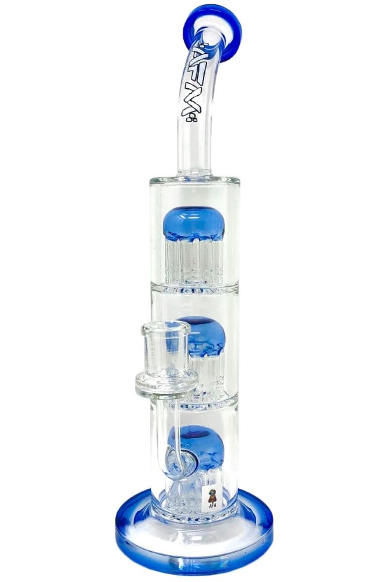 AFM Glass - 11&quot; Triple Tree Perc Dab Rig Blue