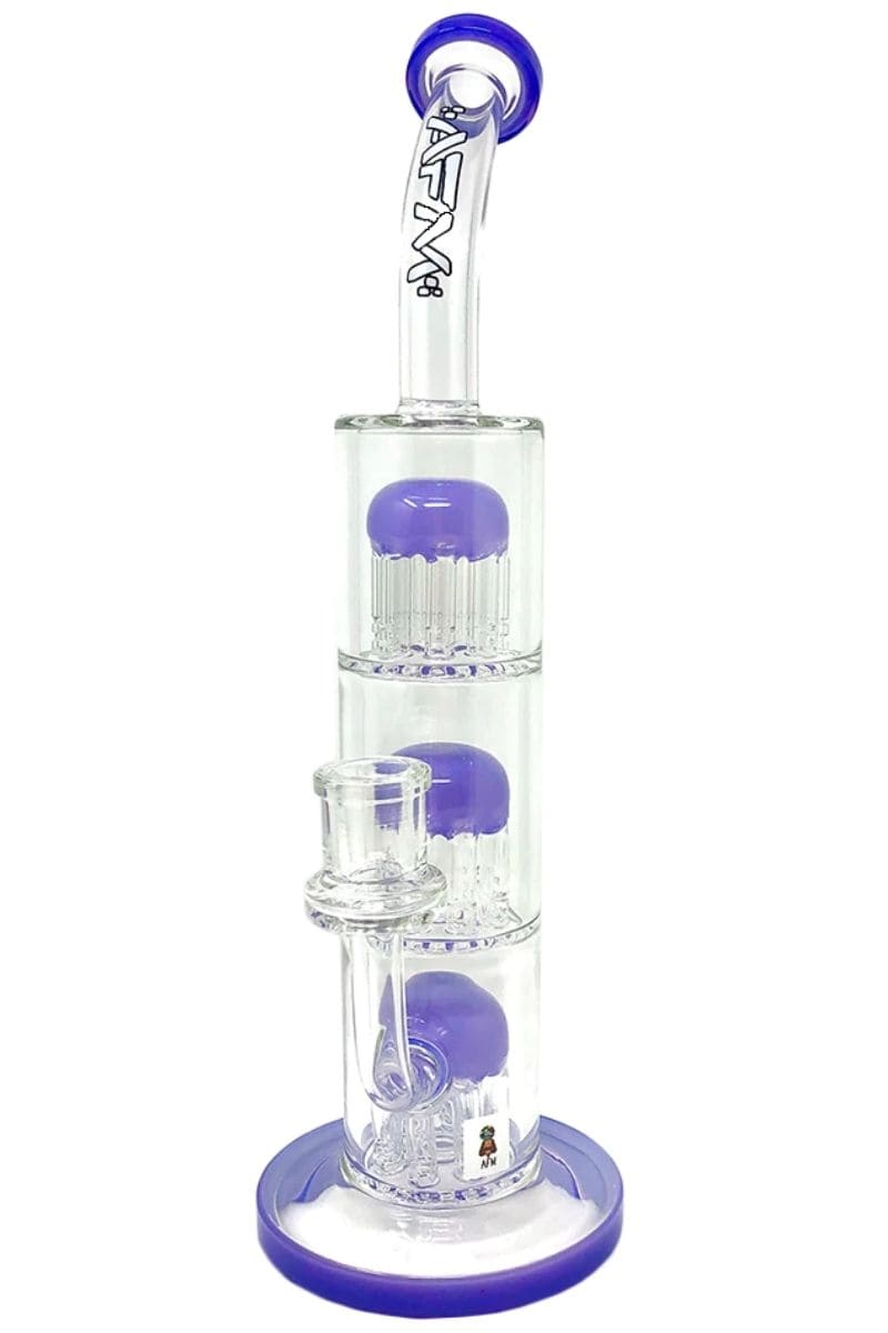 AFM Glass - 11&quot; Triple Tree Perc Dab Rig Purple