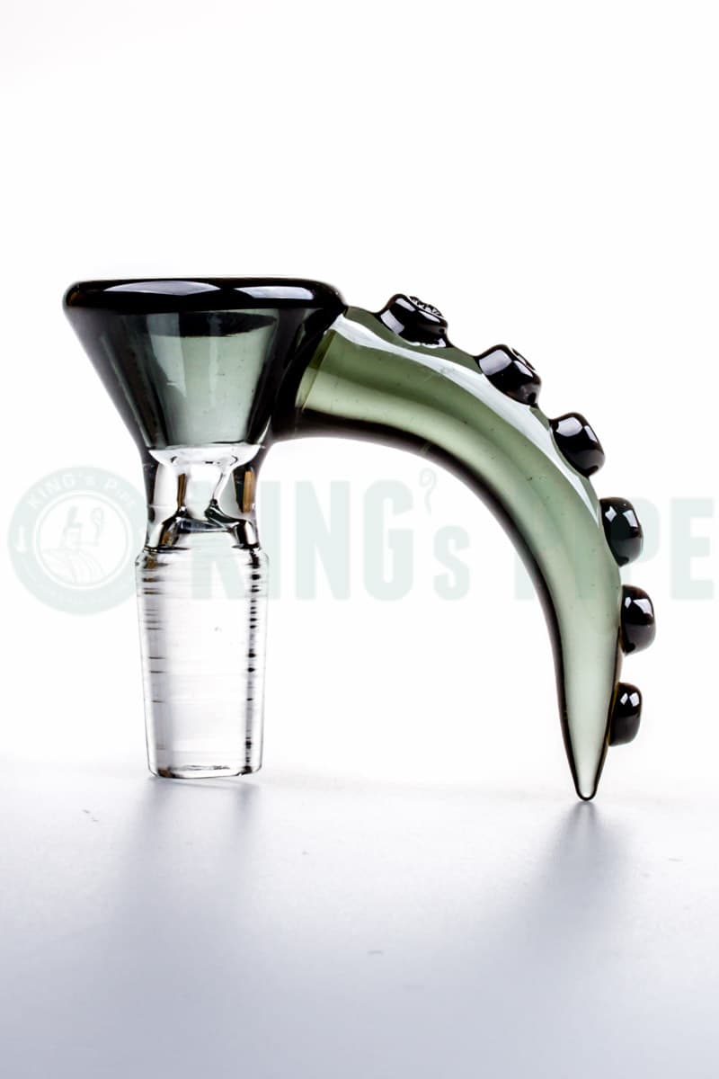 AFM Glass - Long Handle Heady Bong Bowl Charcoal / 14mm Male