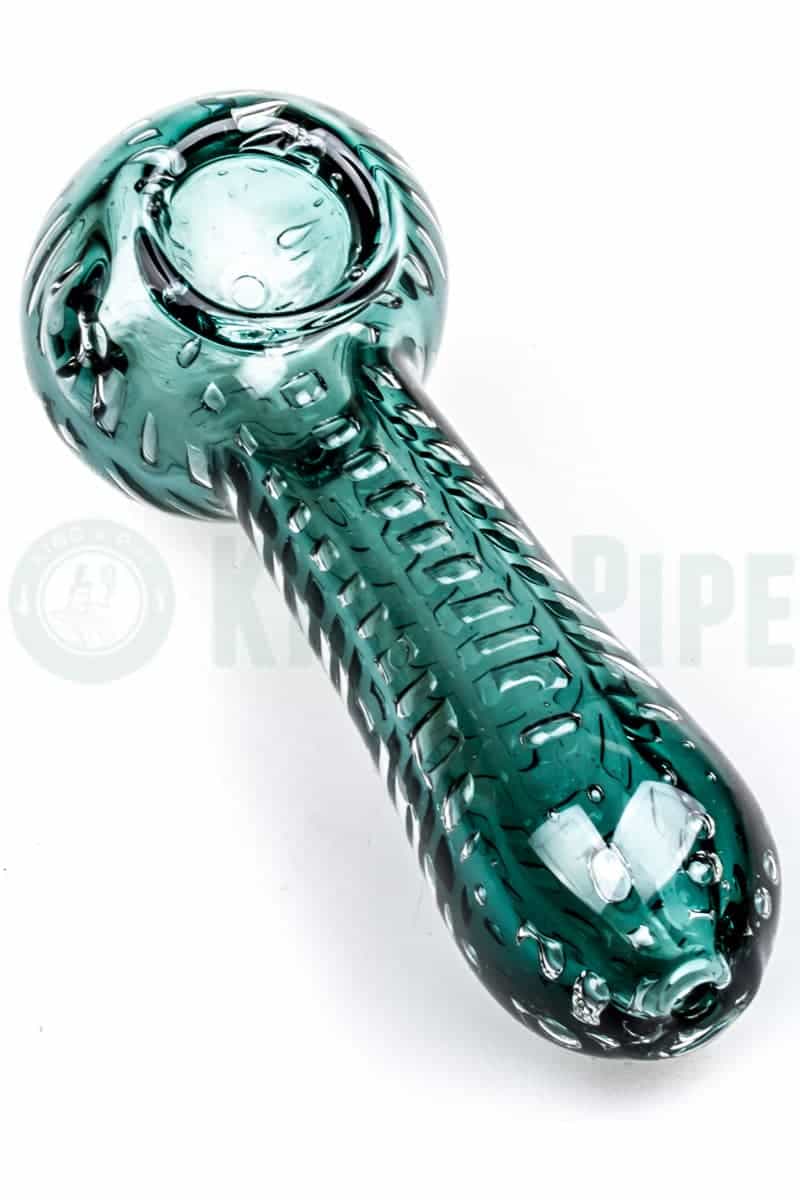 Air Pocket Glass Spoon Pipe Teal