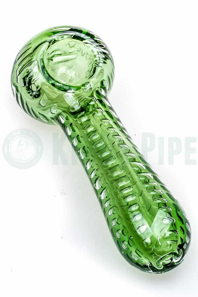 Air Pocket Glass Spoon Pipe Green