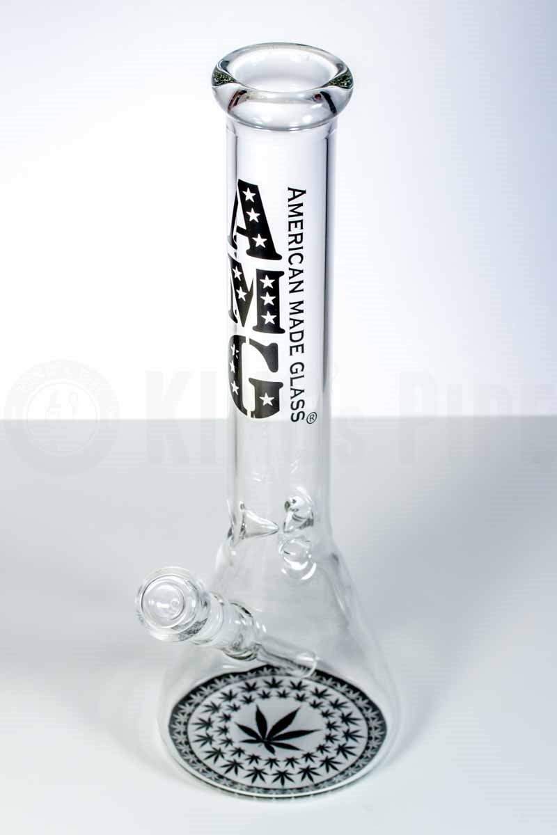 AMG - 15&#39;&#39; Black Leaves Design Beaker Bong