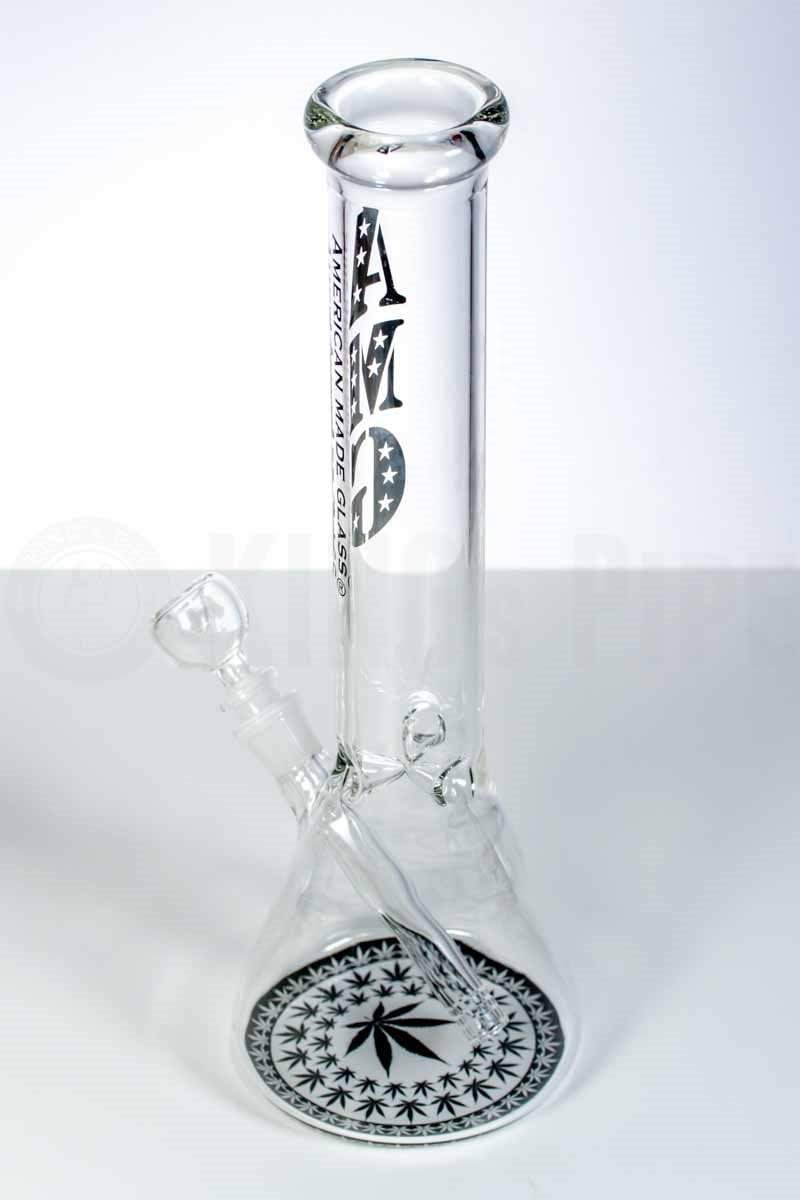 AMG - 15&#39;&#39; Black Leaves Design Beaker Bong