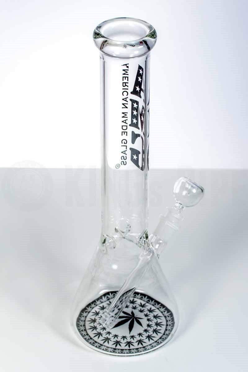 AMG - 15&#39;&#39; Black Leaves Design Beaker Bong