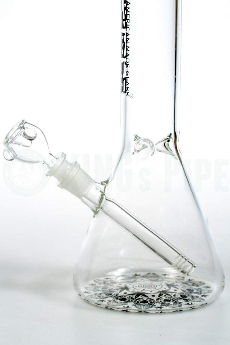 AMG Glass - 12 inch Leaf and Skull Design Beaker Bong