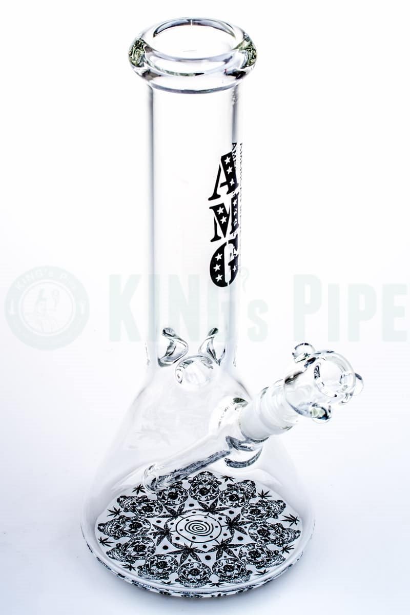 AMG Glass - 12 inch Leaf and Skull Design Beaker Bong