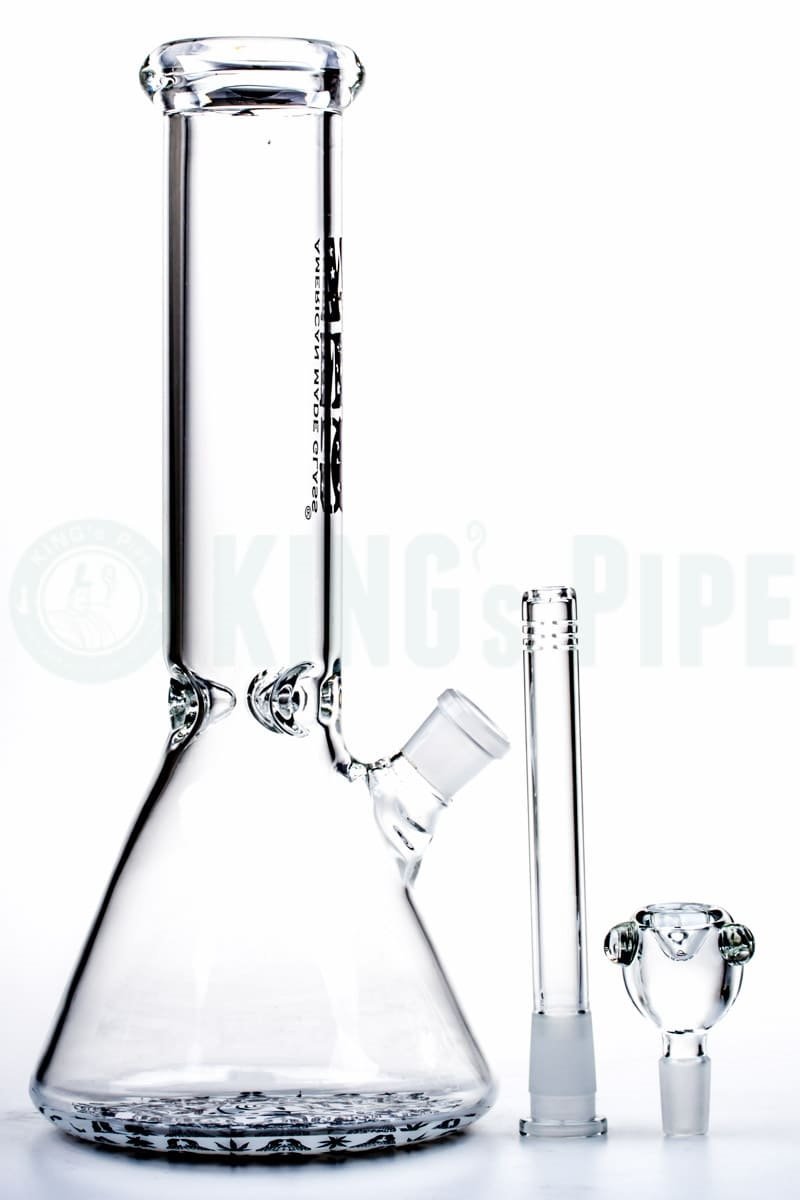 AMG Glass - 12 inch Leaf and Skull Design Beaker Bong