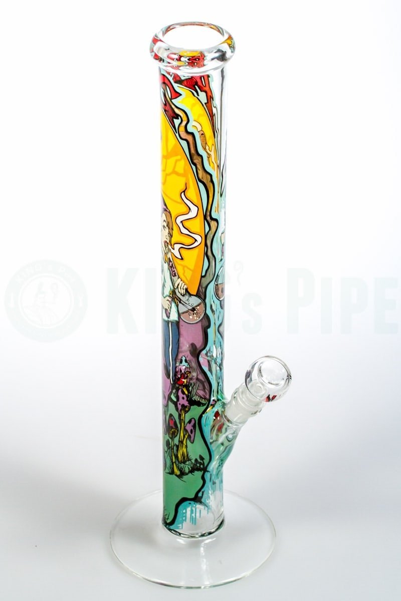 AMG Glass - 18 inch Straight Bong with Elves and Mushrooms