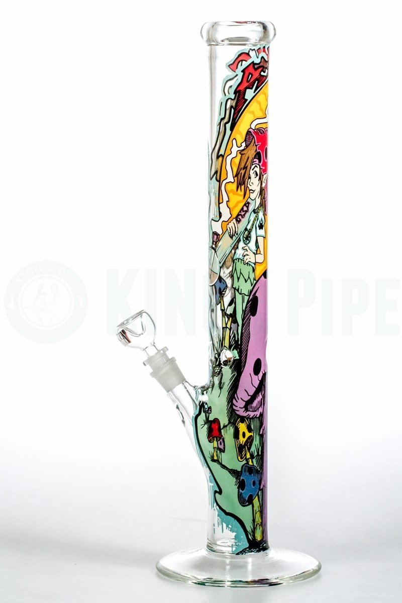 AMG Glass - 18 inch Straight Bong with Elves and Mushrooms