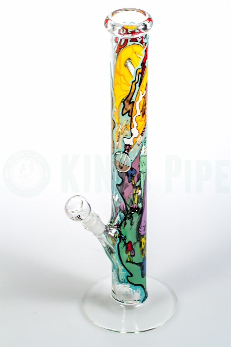 AMG Glass - 18 inch Straight Bong with Elves and Mushrooms