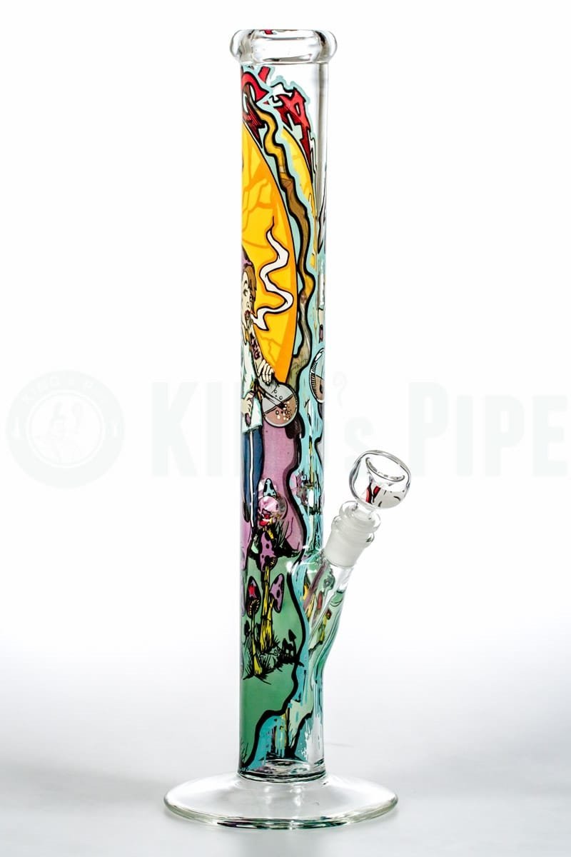 AMG Glass - 18 inch Straight Bong with Elves and Mushrooms