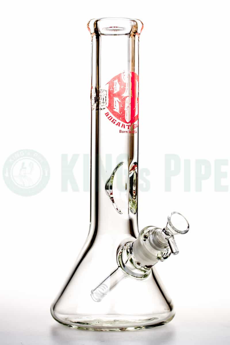 Bogart Glass - 9mm Thick Beaker Bong - 12 Inches Red Decal