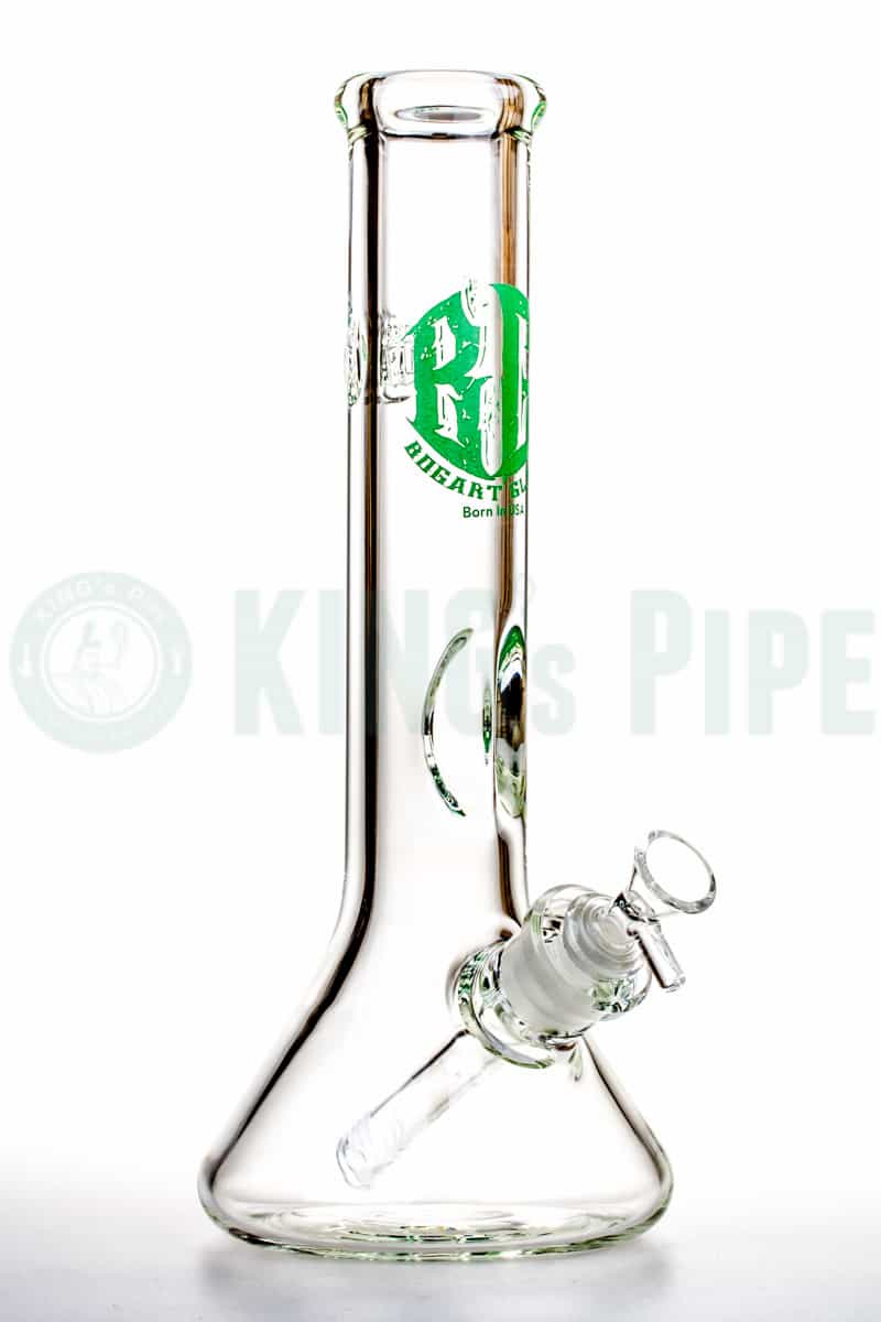 Bogart Glass - 9mm Thick Beaker Bong - 12 Inches Green Decal