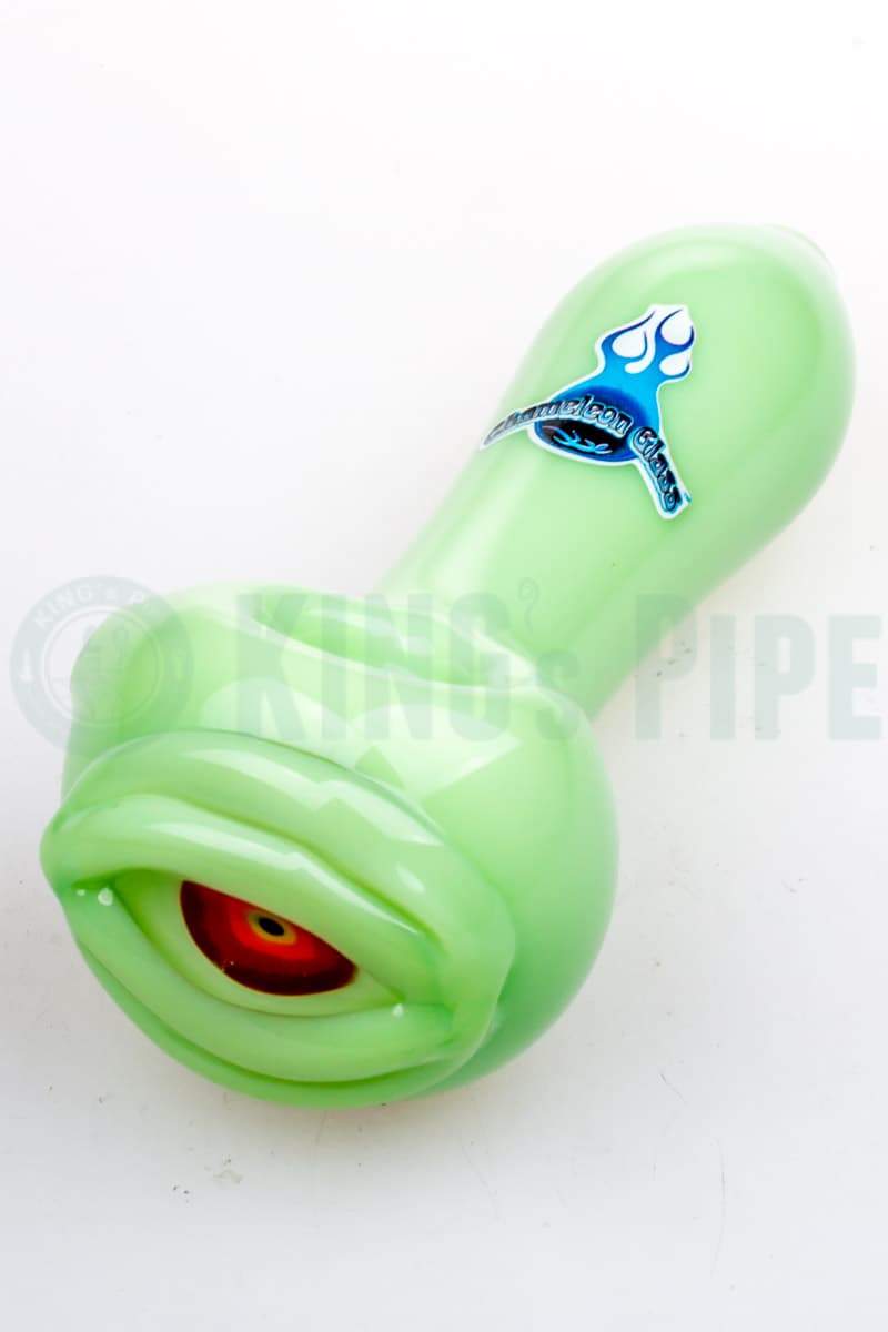 Chameleon Glass - Cyclops Eyeball Hand Pipe Light Green