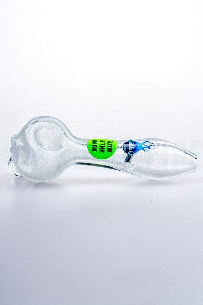 Chameleon Glass - Glow In The Dark Bone Head Skull Pipe