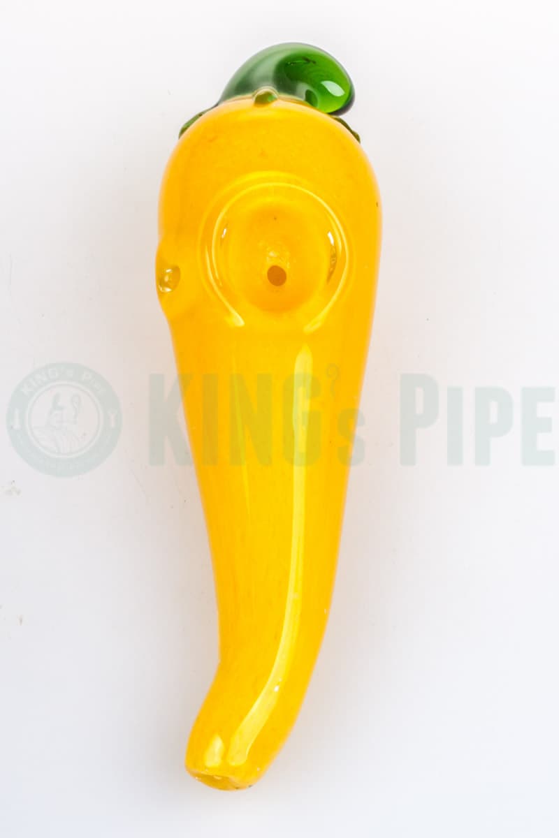 Chili Pepper Glass Hand Pipe Yellow