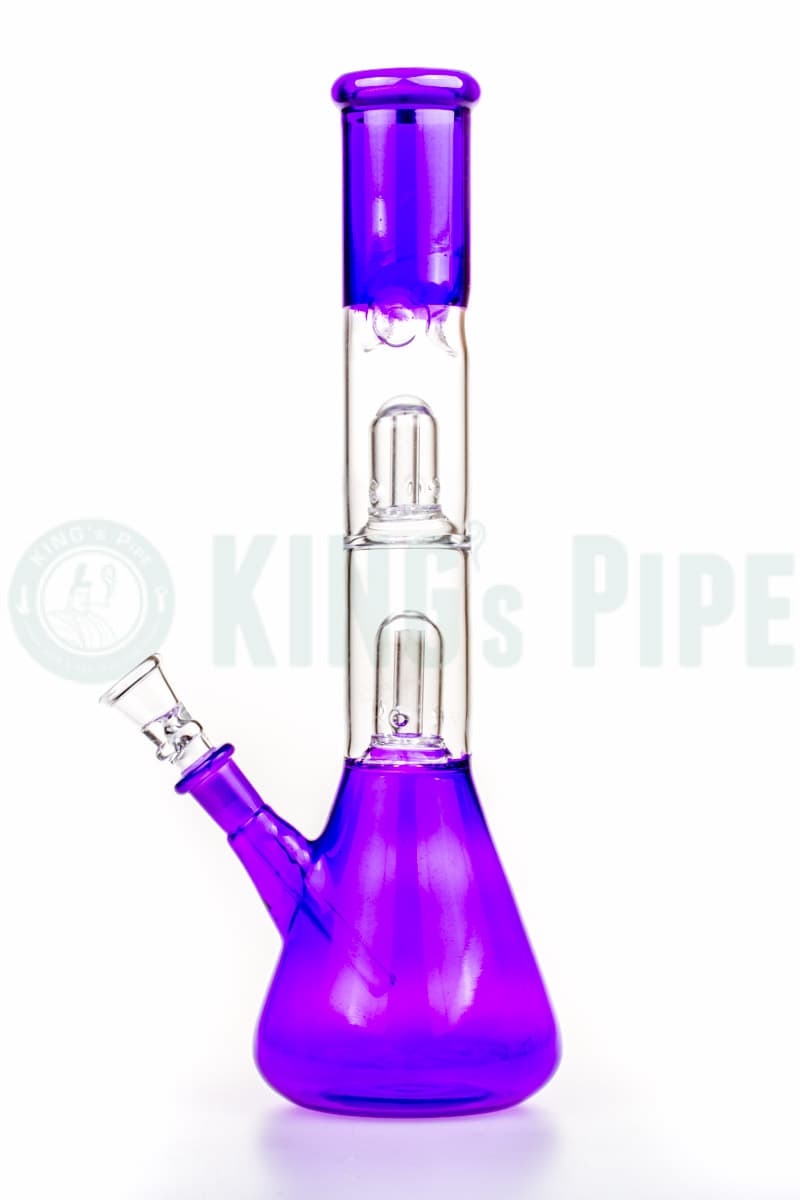 Double Dome Percolator Water Pipe Purple