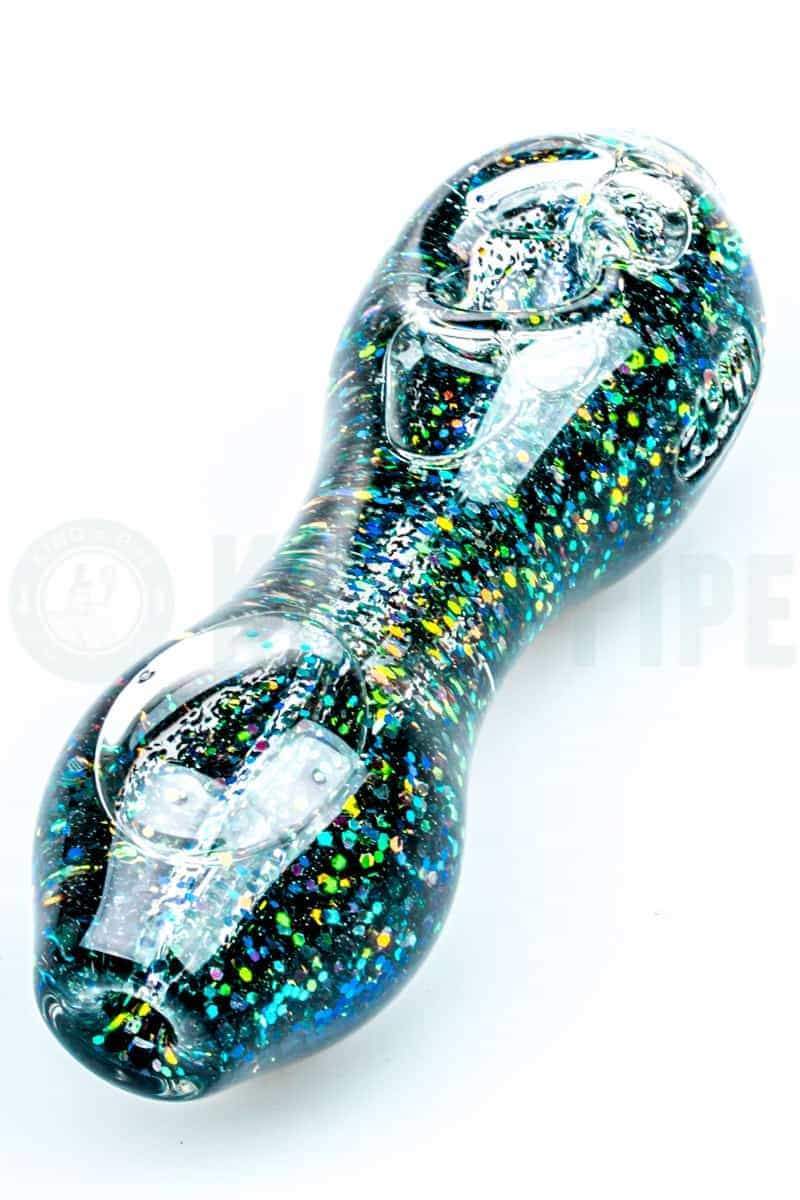 Elevator Glass - Freeze-A-Bowl Glitter Pipe in Green Gold