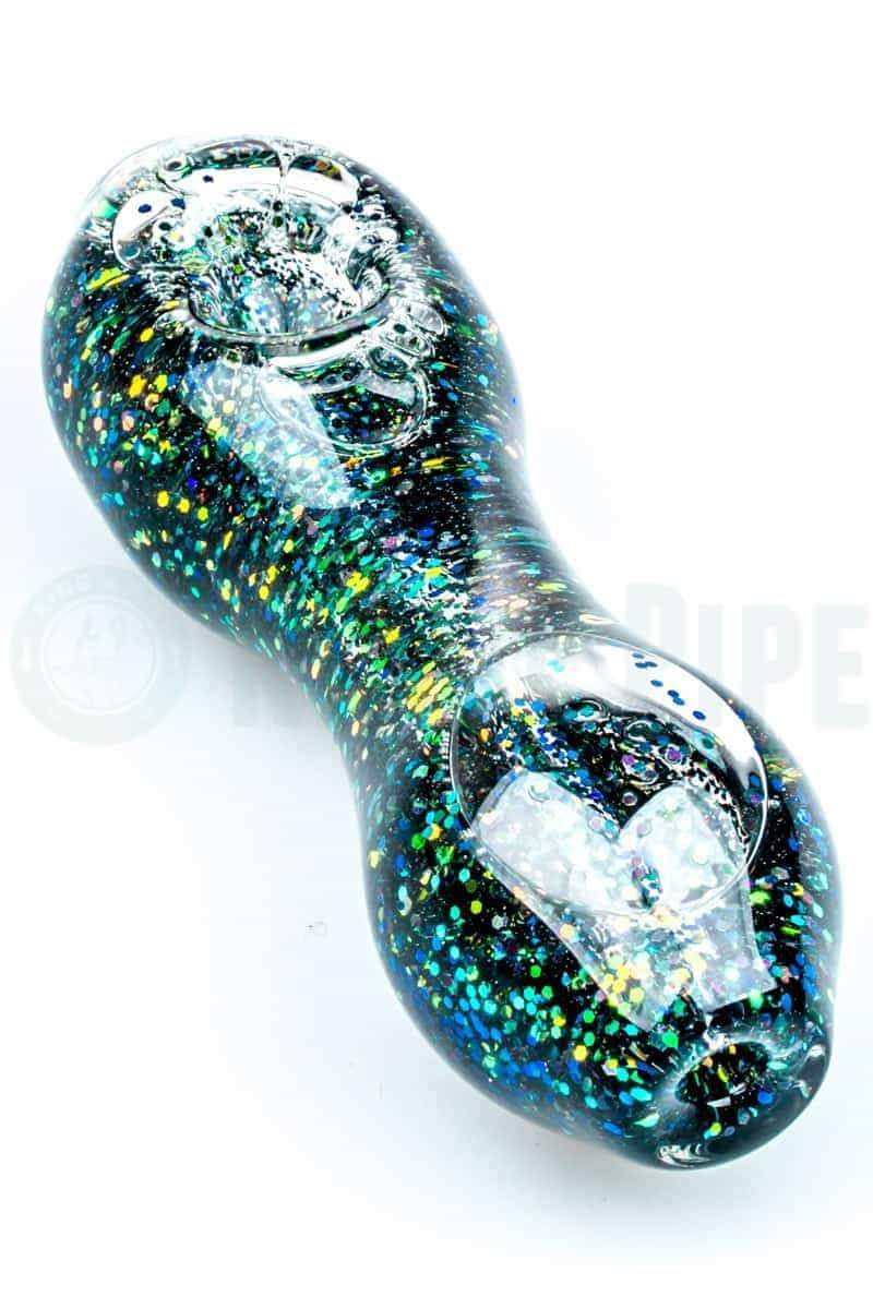 Elevator Glass - Freeze-A-Bowl Glitter Pipe in Green Gold