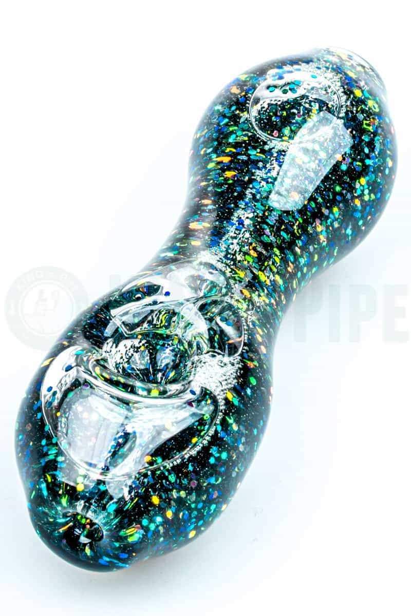 Elevator Glass - Freeze-A-Bowl Glitter Pipe in Green Gold