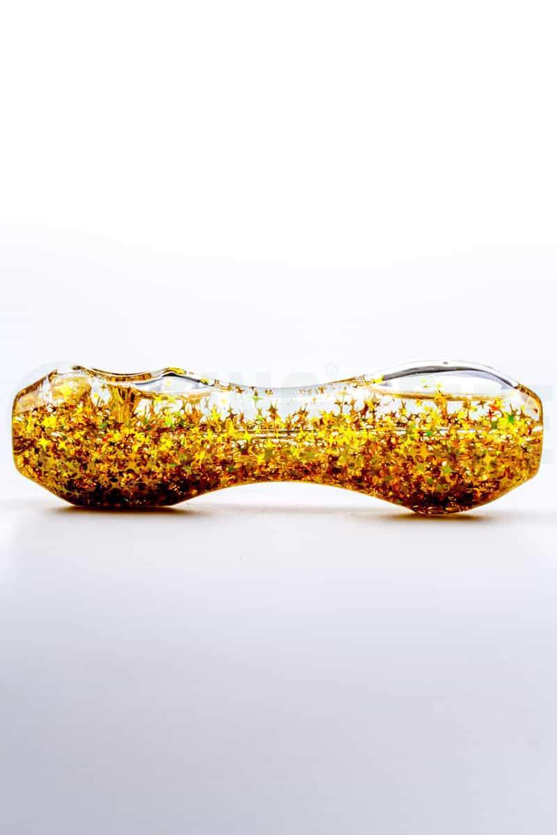 Elevator Glass - Freeze-A-Bowl Glitter Pipe in Star Gold