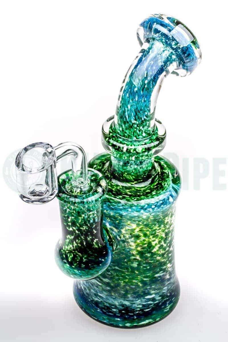 Emerald Green Mini Dab Rig by Nova Glass