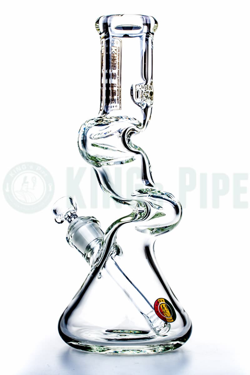 KING&#39;s Pipe Glass - 12 inch 9mm Zig Zag Zong Bong