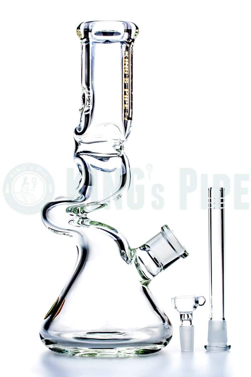 KING&#39;s Pipe Glass - 12 inch 9mm Zig Zag Zong Bong