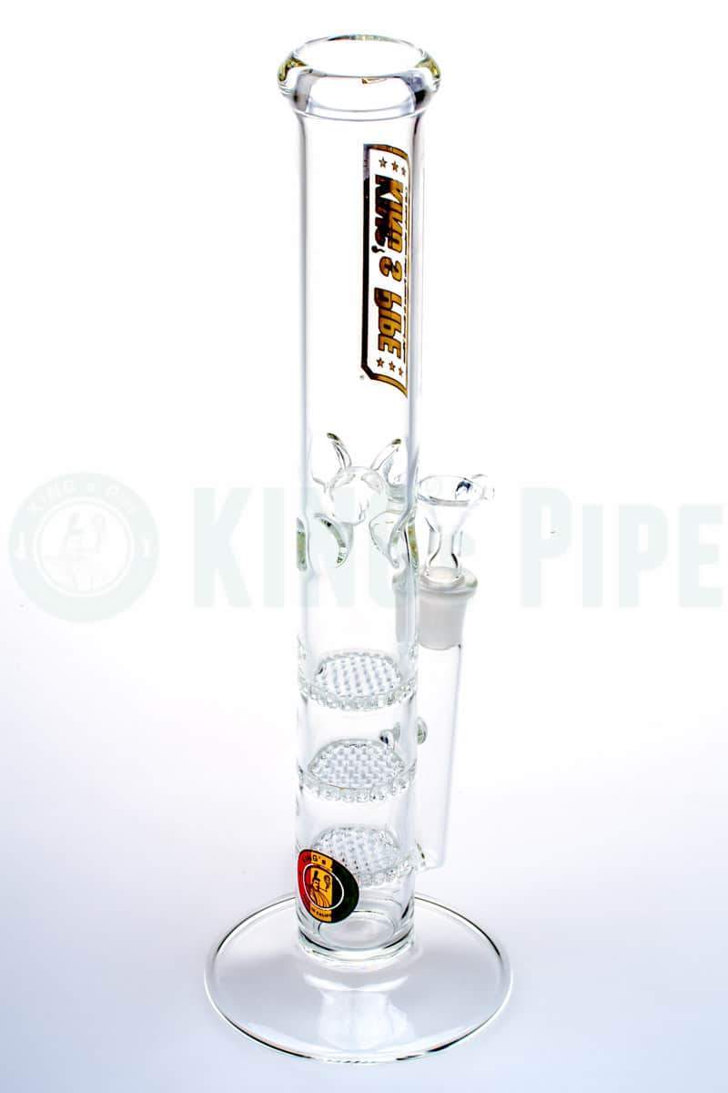 KING&#39;s Pipe Glass - 13&#39;&#39; Triple Honeycomb Skinny Water Bong