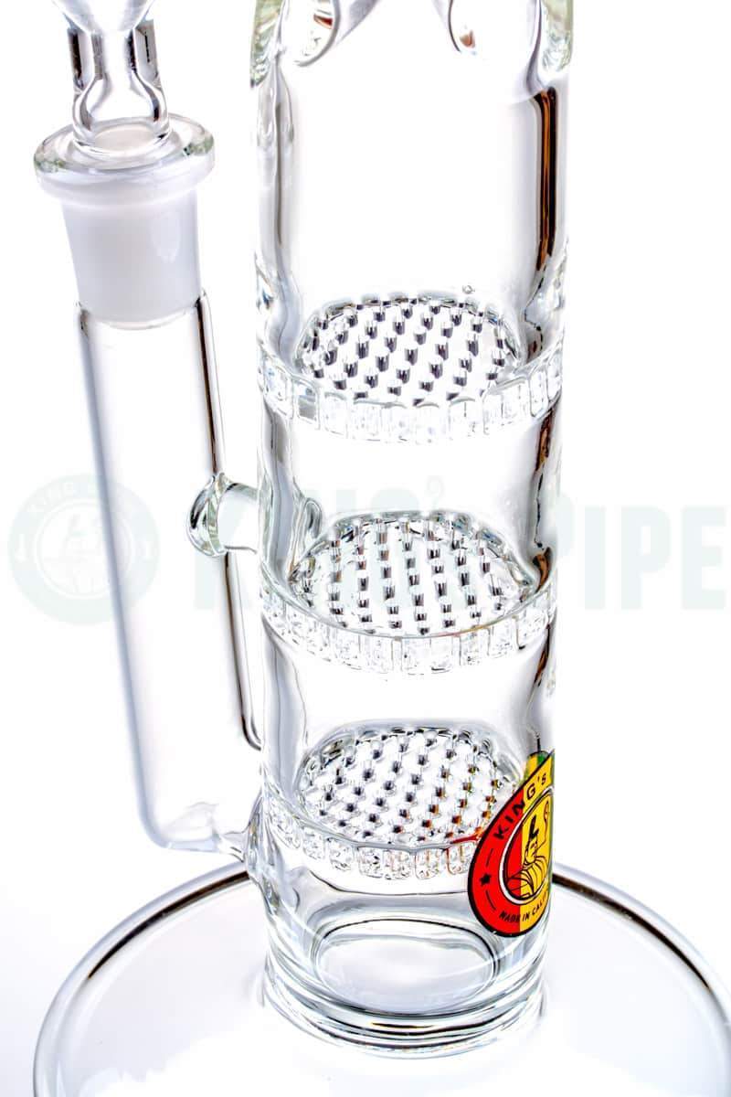 KING&#39;s Pipe Glass - 13&#39;&#39; Triple Honeycomb Skinny Water Bong