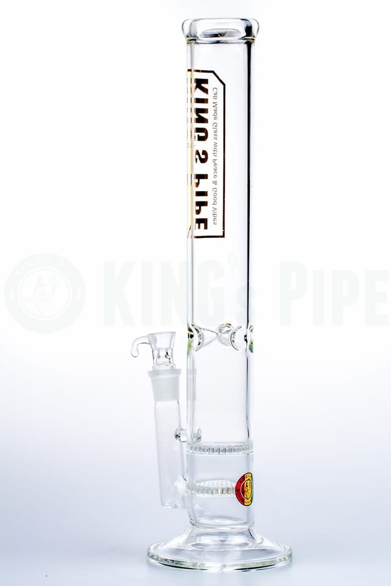 KING&#39;s Pipe Glass - 16&#39;&#39; Double Honeycomb Straight Water Bong